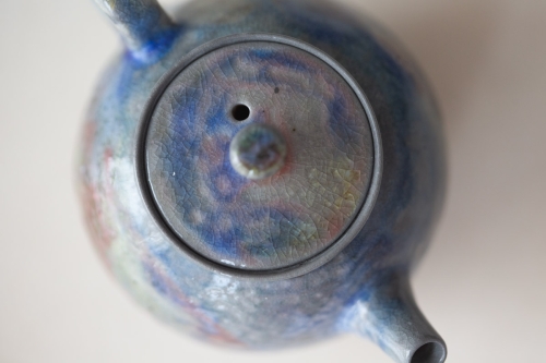 Chameleon Soda Ash Wood Fired Teapot IV - Image 8