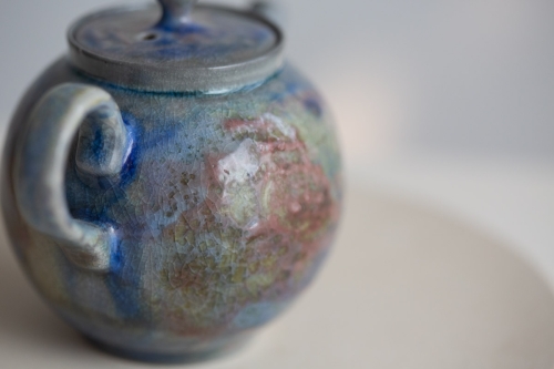 Chameleon Soda Ash Wood Fired Teapot IV - Image 10